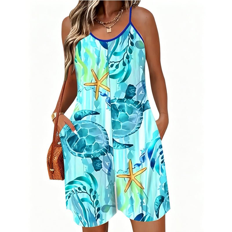 📢📢40% OFF !! ⏰Women's Striped Spaghetti Strap Romper with Pockets