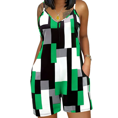 📢📢40% OFF !! ⏰Women's Striped Spaghetti Strap Romper with Pockets