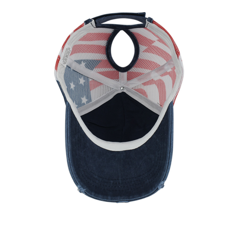 📢📢40% OFF !! ⏰Distressed American Flag Mesh Baseball Cap