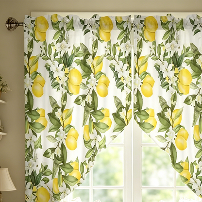 🌸 Botanical Print Window Curtains – Light-Filtering, Rod Pocket, Vibrant 🌿