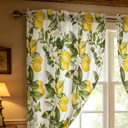🌸 Botanical Print Window Curtains – Light-Filtering, Rod Pocket, Vibrant 🌿