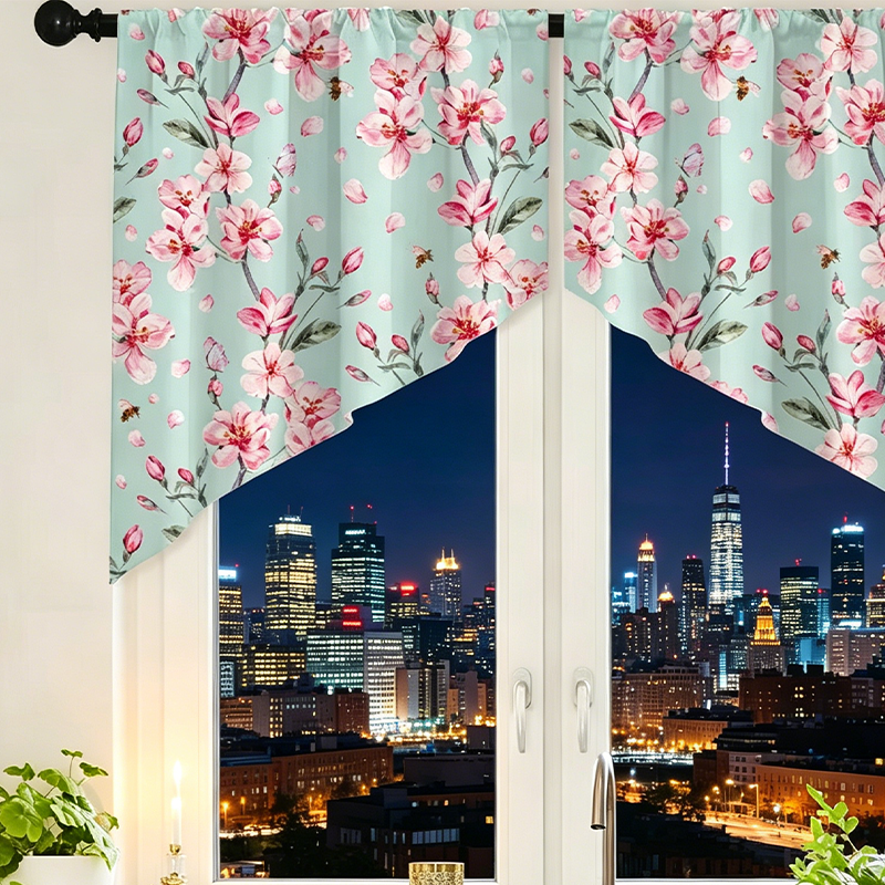 🌸 Botanical Print Window Curtains – Light-Filtering, Rod Pocket, Vibrant 🌿