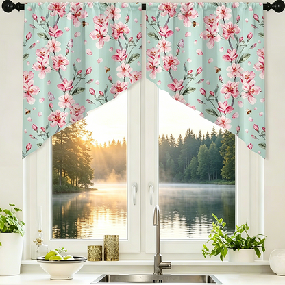 🌸 Botanical Print Window Curtains – Light-Filtering, Rod Pocket, Vibrant 🌿