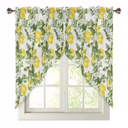 🌸 Botanical Print Window Curtains – Light-Filtering, Rod Pocket, Vibrant 🌿