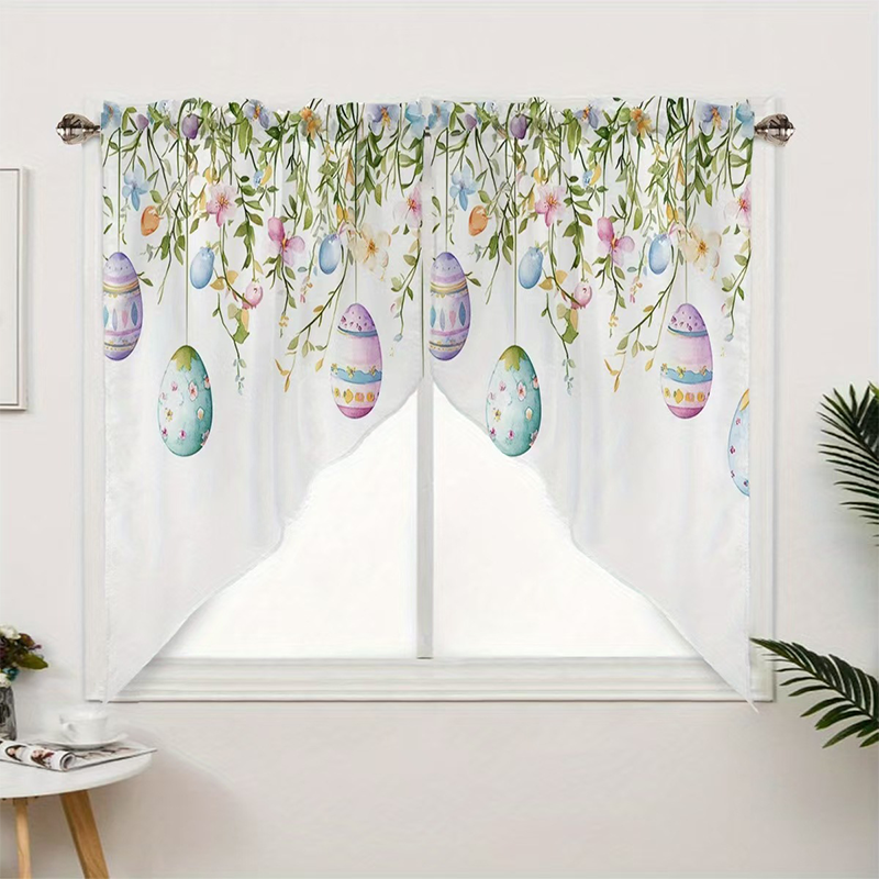 🌸 Botanical Print Window Curtains – Light-Filtering, Rod Pocket, Vibrant 🌿