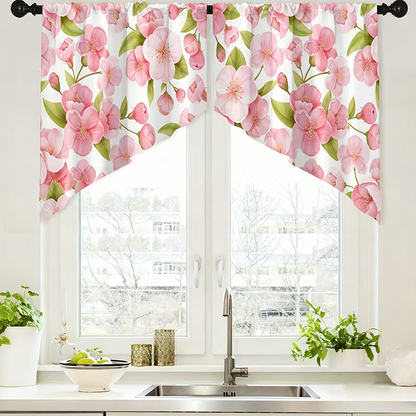 🌸 Botanical Print Window Curtains – Light-Filtering, Rod Pocket, Vibrant 🌿