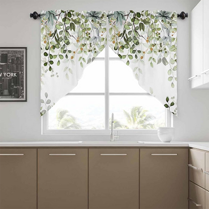 🌸 Botanical Print Window Curtains – Light-Filtering, Rod Pocket, Vibrant 🌿