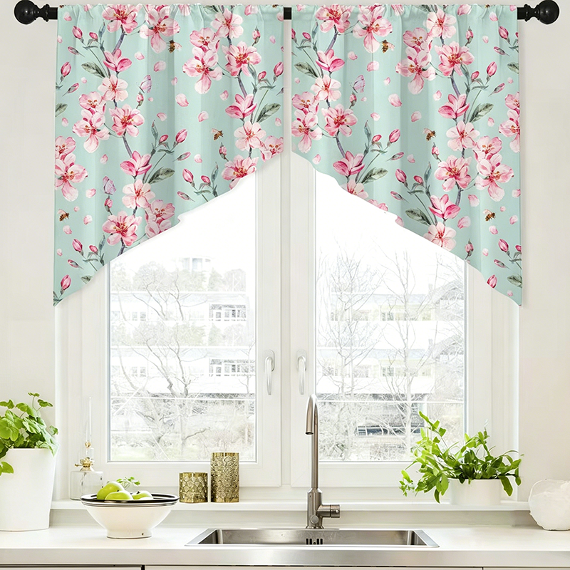 🌸 Botanical Print Window Curtains – Light-Filtering, Rod Pocket, Vibrant 🌿