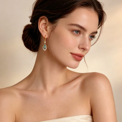 ⏳Limited-time 30% off⏰Sky Blue Drop Dangle Hoop Earrings💧💍
