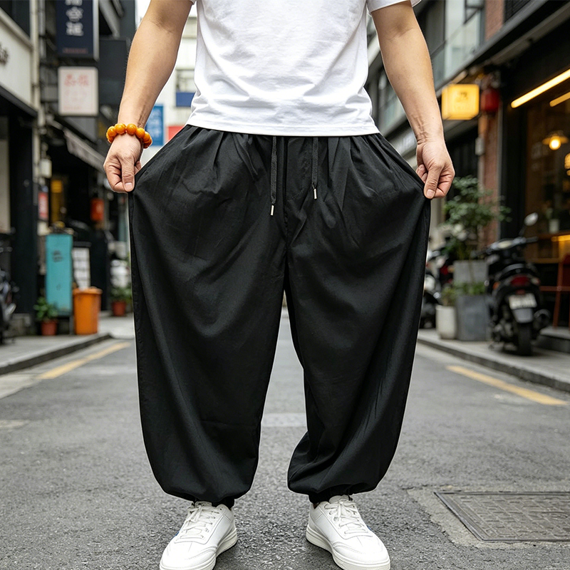 📢📢30% OFF !! ⏰ Men's Summer Loose Fit Harem Pants – Breathable cotton, elastic waist & relaxed fit – perfect for lounging, yoga or hot days 🧘‍♂️