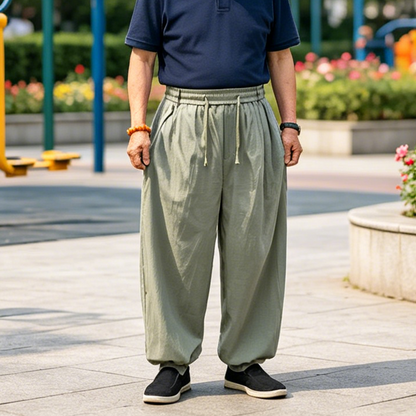 📢📢30% OFF !! ⏰ Men's Summer Loose Fit Harem Pants – Breathable cotton, elastic waist & relaxed fit – perfect for lounging, yoga or hot days 🧘‍♂️