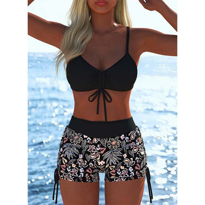 🩱 LIMITED-TIME 40% OFF! ✨ Women's Bikini Set – Drawstring Top, Boy Shorts, Multiple Styles 🏖️