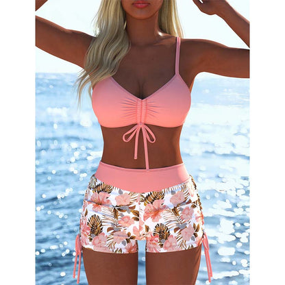 🩱 LIMITED-TIME 40% OFF! ✨ Women's Bikini Set – Drawstring Top, Boy Shorts, Multiple Styles 🏖️