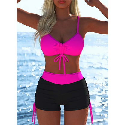 🩱 LIMITED-TIME 40% OFF! ✨ Women's Bikini Set – Drawstring Top, Boy Shorts, Multiple Styles 🏖️