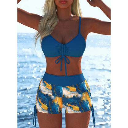 🩱 LIMITED-TIME 40% OFF! ✨ Women's Bikini Set – Drawstring Top, Boy Shorts, Multiple Styles 🏖️
