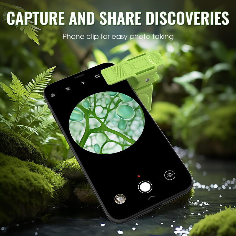 🥳2026 HOT SALE🥳📱🔬 40% OFF! Selling Fast – Portable Kids Microscope – Pocket‑sized, UV light for fun checks, clips to phone. Adventure in your pocket! 🎒⚡