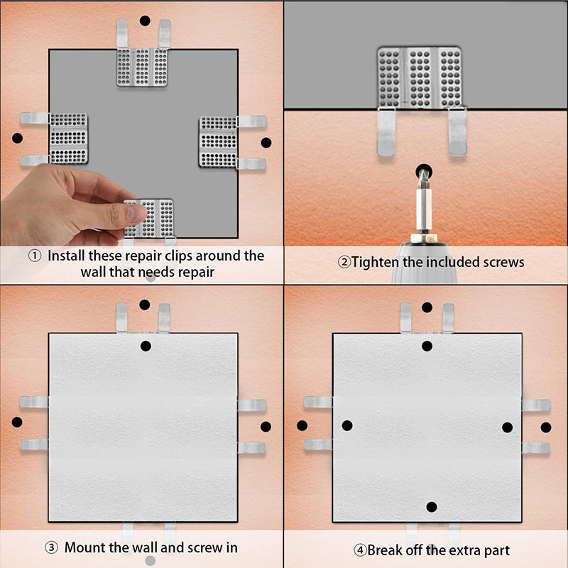 💥 BUY 4 GET 1 FREE! 🛠️ Stainless Steel Drywall Patch Repair Clips – Rust-proof, easy to install & perfect for fixing holes or cracks in walls – no stud needed 🧱