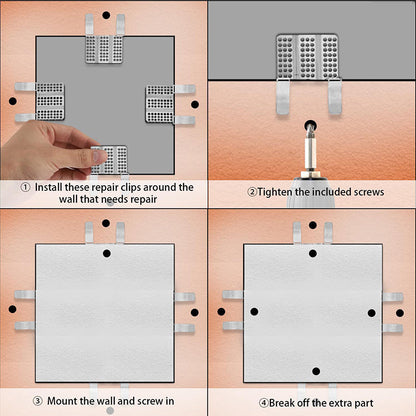 💥 BUY 4 GET 1 FREE! 🛠️ Stainless Steel Drywall Patch Repair Clips – Rust-proof, easy to install & perfect for fixing holes or cracks in walls – no stud needed 🧱