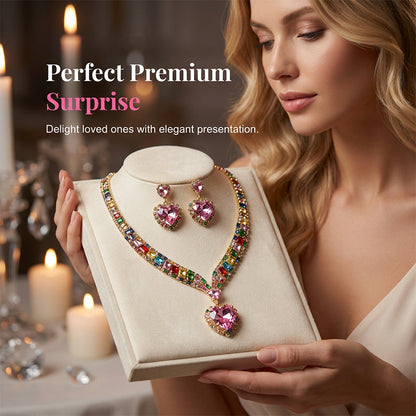 💎Sparkling Heart Jewelry Set – Necklace & Earrings, Elegant, Lightweight 💖