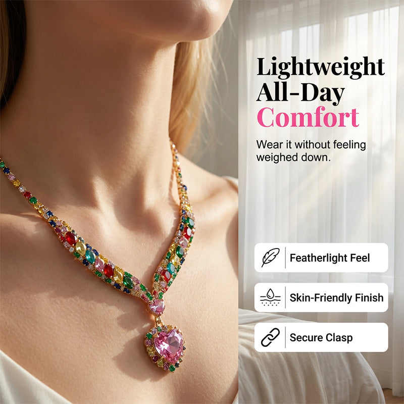 💎Sparkling Heart Jewelry Set – Necklace & Earrings, Elegant, Lightweight 💖