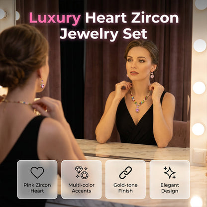 💎Sparkling Heart Jewelry Set – Necklace & Earrings, Elegant, Lightweight 💖