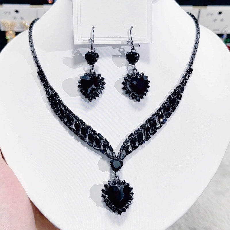 💎Sparkling Heart Jewelry Set – Necklace & Earrings, Elegant, Lightweight 💖