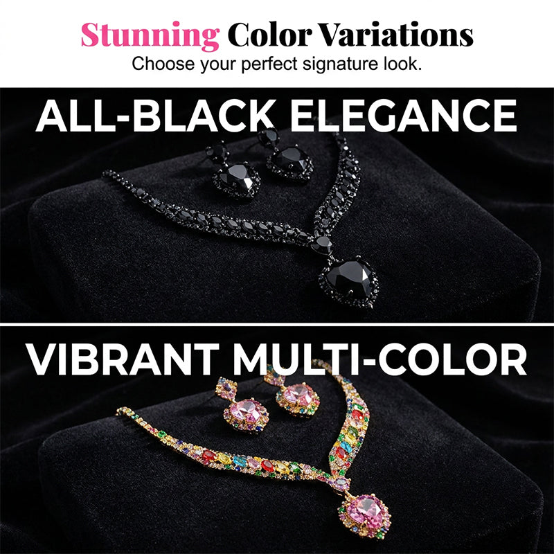 💎Sparkling Heart Jewelry Set – Necklace & Earrings, Elegant, Lightweight 💖