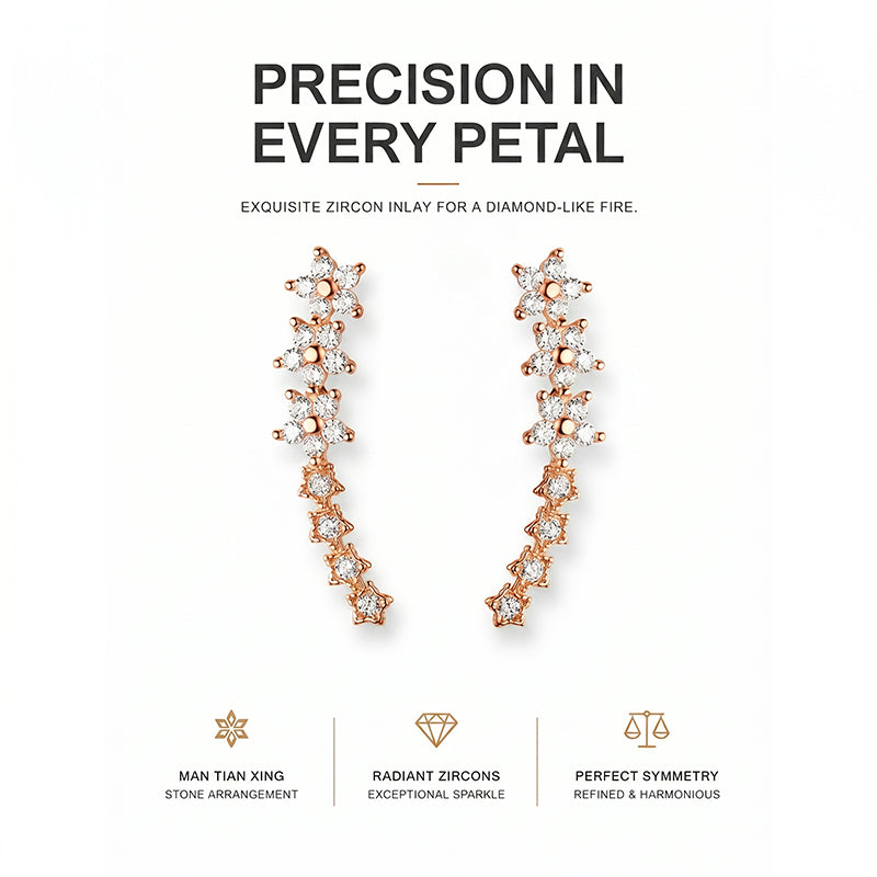 🔥Buy 1, Get 2 Free🔥Starry Flower Rhinestone Ear Climber Earrings💎