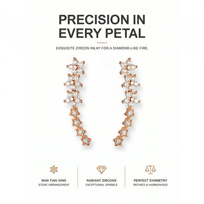 🔥Buy 1, Get 2 Free🔥Starry Flower Rhinestone Ear Climber Earrings💎