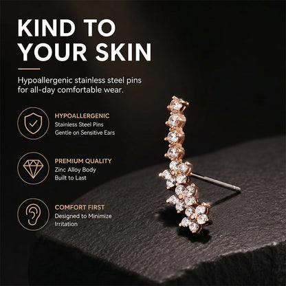 🔥Buy 1, Get 2 Free🔥Starry Flower Rhinestone Ear Climber Earrings💎