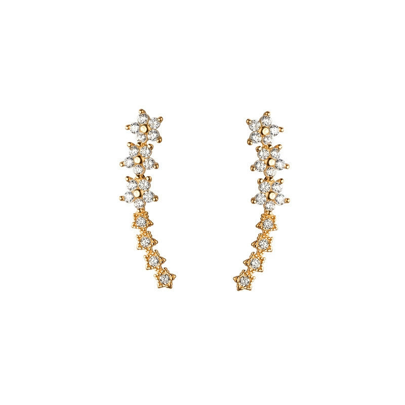🔥Buy 1, Get 2 Free🔥Starry Flower Rhinestone Ear Climber Earrings💎