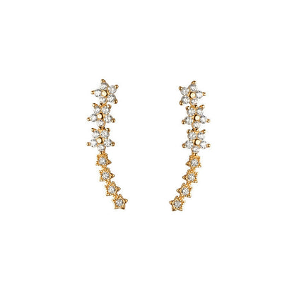 🔥Buy 1, Get 2 Free🔥Starry Flower Rhinestone Ear Climber Earrings💎