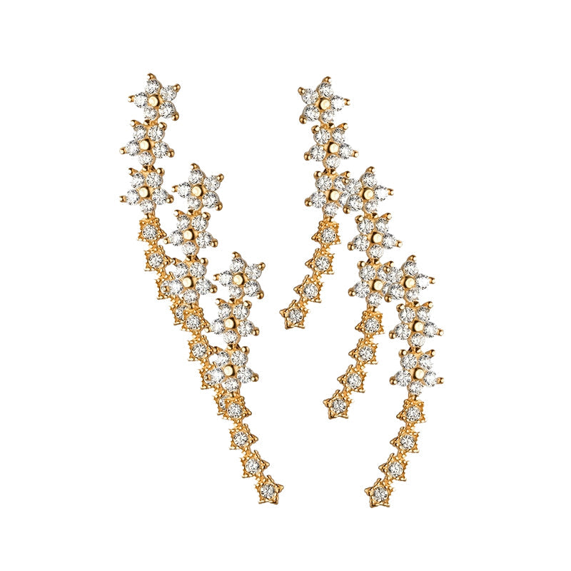 🔥Buy 1, Get 2 Free🔥Starry Flower Rhinestone Ear Climber Earrings💎