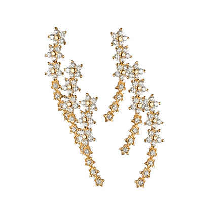 🔥Buy 1, Get 2 Free🔥Starry Flower Rhinestone Ear Climber Earrings💎