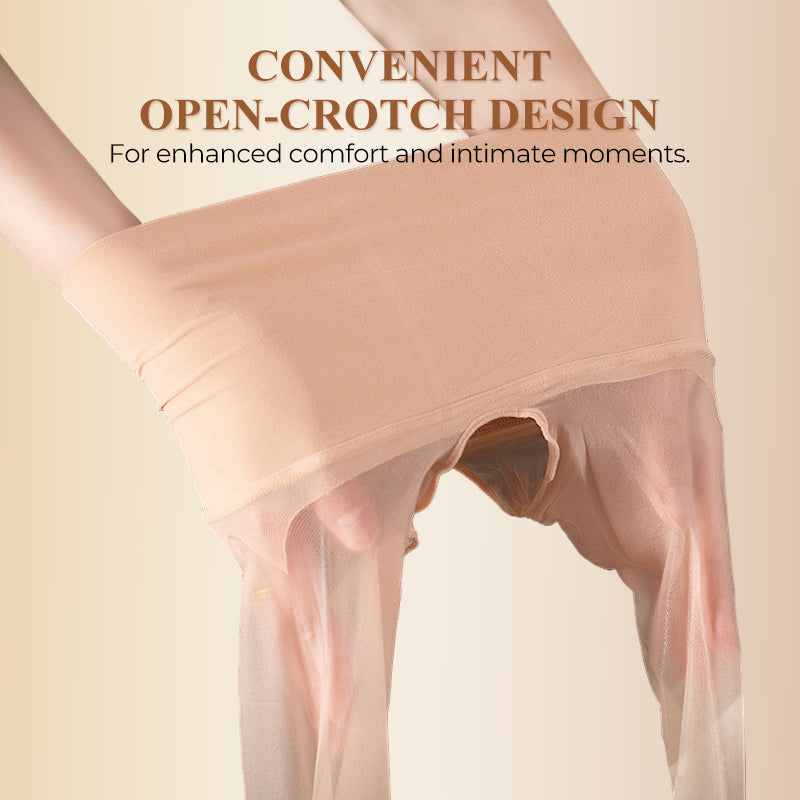 📢📢49% OFF !! ⏰High-Waist Glossy Open-Crotch Tights