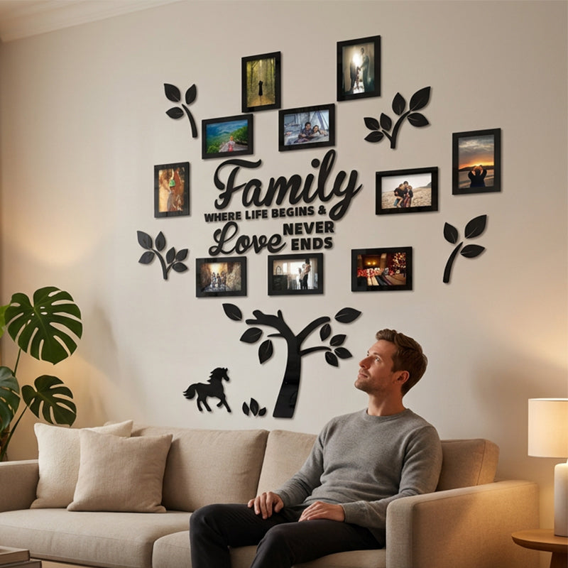🌳 LIMITED-TIME 40% OFF! ✨ 3D Family Tree Photo Frame Wall Sticker – Modern, Glossy, Self-Adhesive 🏡