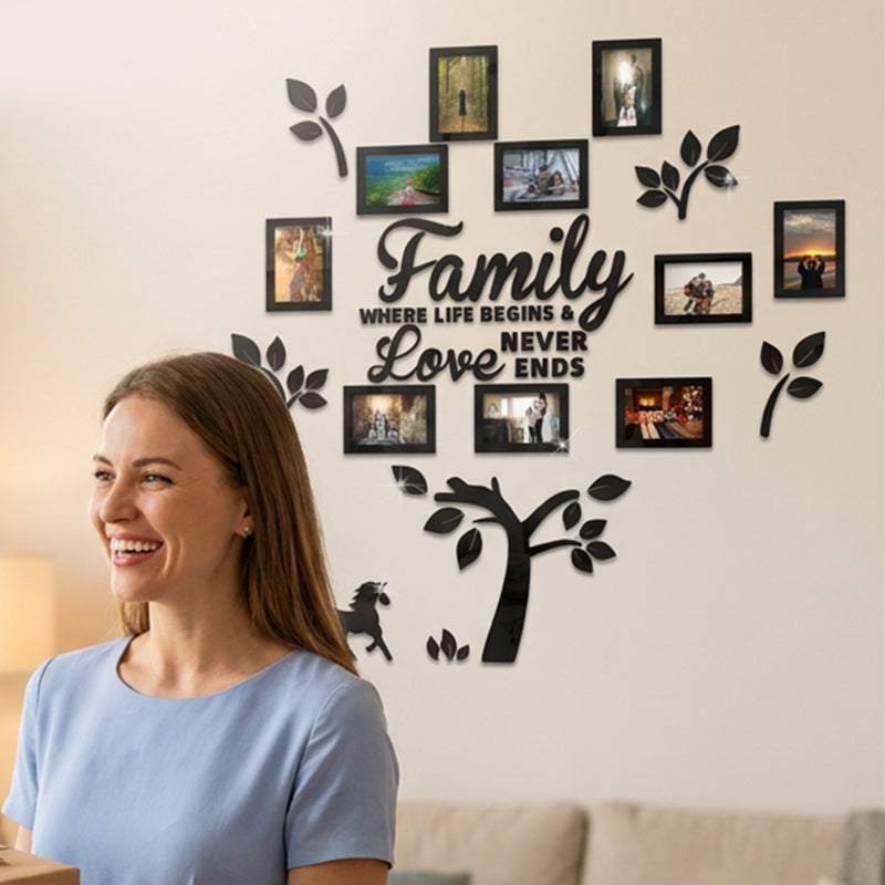 🌳 LIMITED-TIME 40% OFF! ✨ 3D Family Tree Photo Frame Wall Sticker – Modern, Glossy, Self-Adhesive 🏡