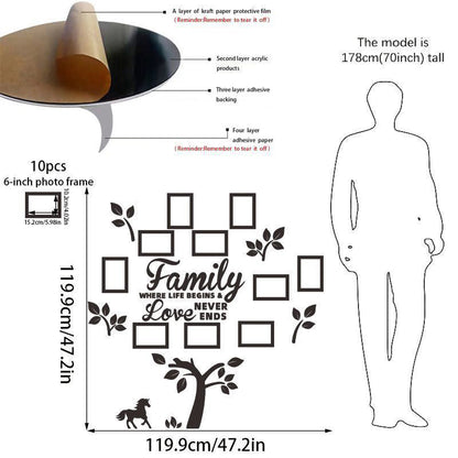 🌳 LIMITED-TIME 40% OFF! ✨ 3D Family Tree Photo Frame Wall Sticker – Modern, Glossy, Self-Adhesive 🏡
