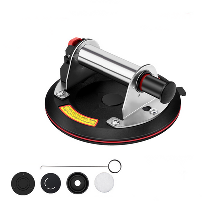 8-Inch Glass Vacuum Suction Cup with Pressure Gauge