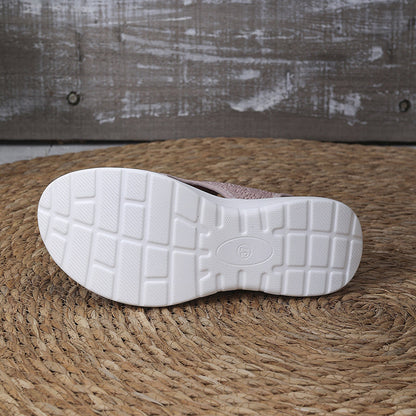 👡 Breathable knitted platform sandals for women – lightweight & comfortable