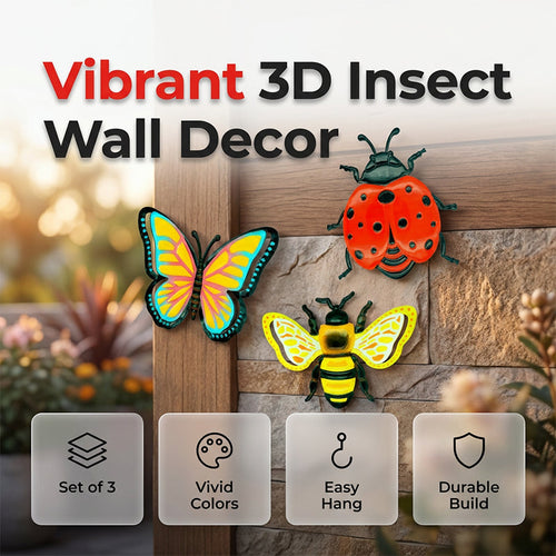🌸🌿 LIMITED-TIME 40% OFF! 🐝🦋🐞 3D Insect Wall Hangings – Bee, Butterfly, Ladybug, Weather-Resistant for Garden & Patio ☀️🍃