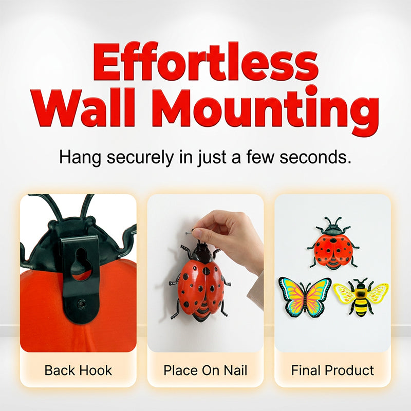 🌸🌿 LIMITED-TIME 40% OFF! 🐝🦋🐞 3D Insect Wall Hangings – Bee, Butterfly, Ladybug, Weather-Resistant for Garden & Patio ☀️🍃