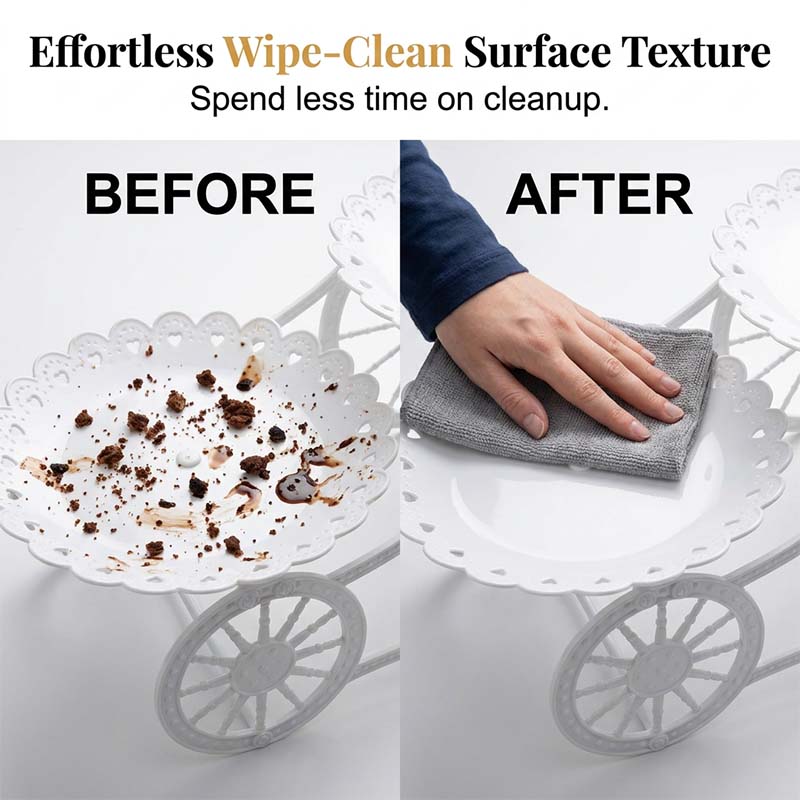📢📢30% OFF !! ⏰Two-Tier Carriage Serving Stand 🍰 Roll It Anywhere, Serve in Style – Two Spacious Tiers & Smooth Wheels ✨