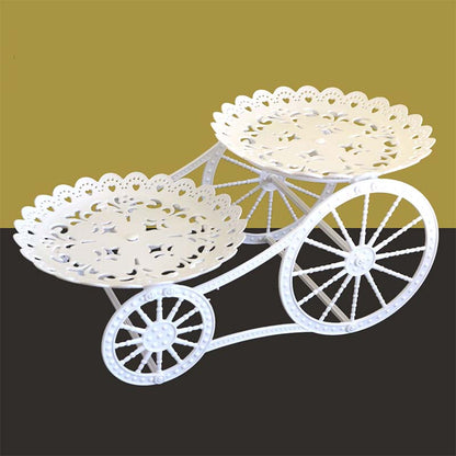📢📢30% OFF !! ⏰Two-Tier Carriage Serving Stand 🍰 Roll It Anywhere, Serve in Style – Two Spacious Tiers & Smooth Wheels ✨
