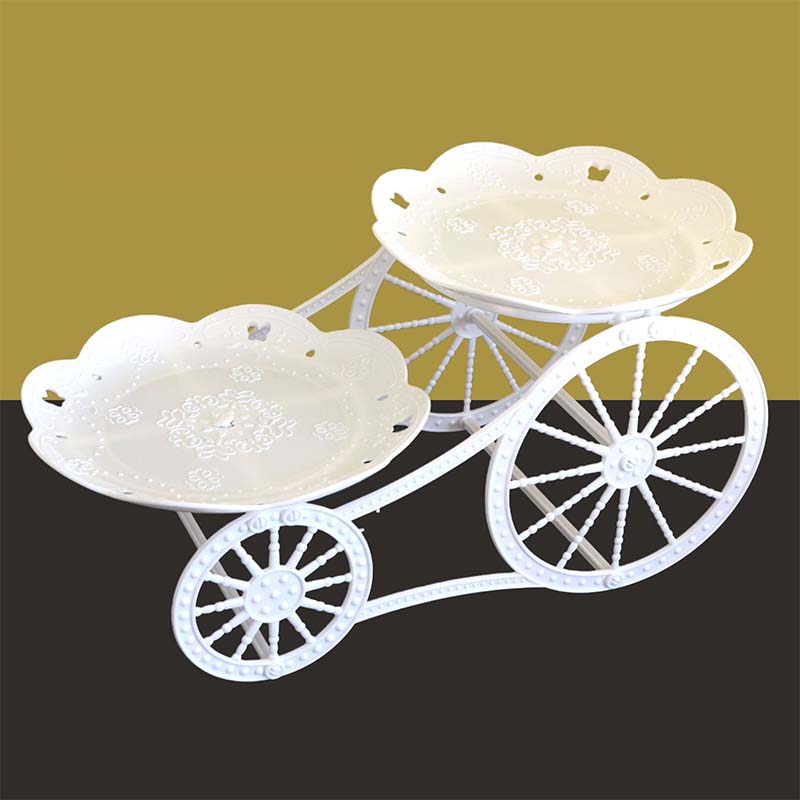 📢📢30% OFF !! ⏰Two-Tier Carriage Serving Stand 🍰 Roll It Anywhere, Serve in Style – Two Spacious Tiers & Smooth Wheels ✨
