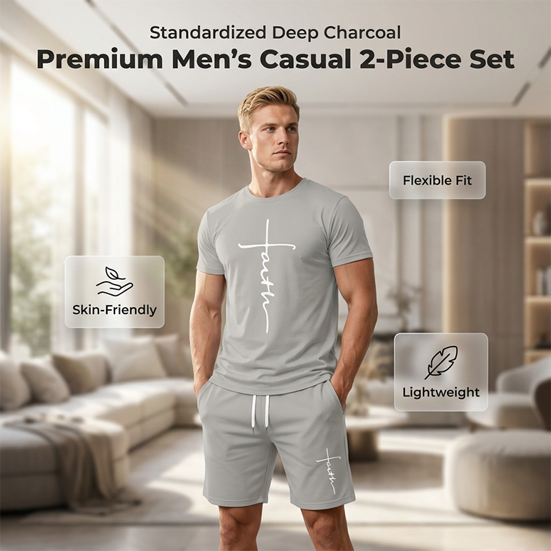 🔥While Supplies Last 40% OFF!🎉 Men's Faith Graphic T-Shirt & Shorts Set