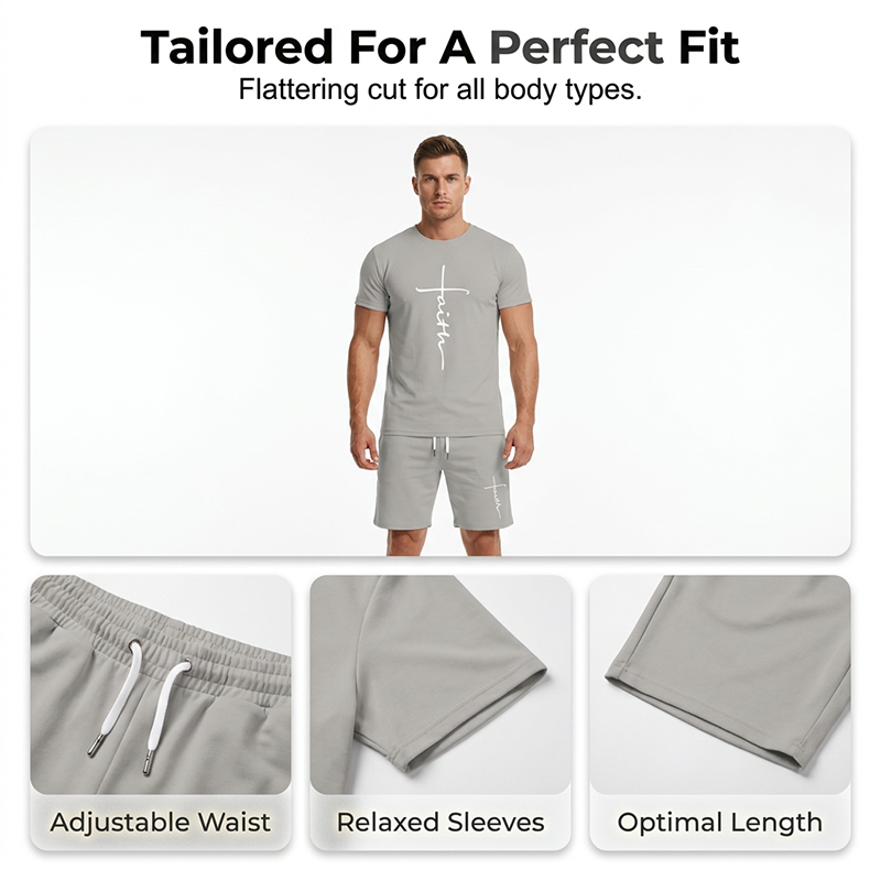🔥While Supplies Last 40% OFF!🎉 Men's Faith Graphic T-Shirt & Shorts Set