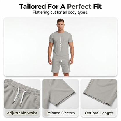 🔥While Supplies Last 40% OFF!🎉 Men's Faith Graphic T-Shirt & Shorts Set