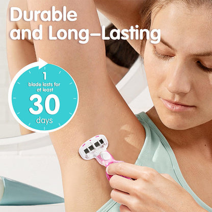 💥Up to 49% off！Buy one get one free💥Women’s Travel Razor with Case 🐾 – 5-Blade, 360° Lubrication, 60° Pivoting Head, Cute Cat Paw Non-Slip Handle, Mini Portable Size