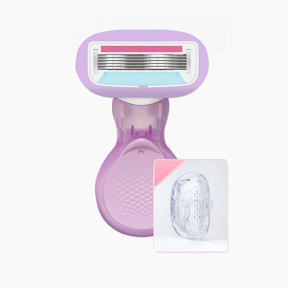 💥Up to 49% off！Buy one get one free💥Women’s Travel Razor with Case 🐾 – 5-Blade, 360° Lubrication, 60° Pivoting Head, Cute Cat Paw Non-Slip Handle, Mini Portable Size